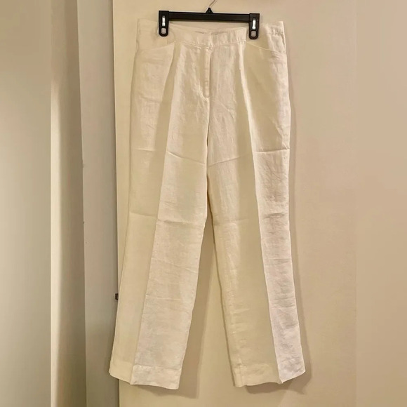 J. JILL Genuine Fit at Waist Linen Pant in Ivory‎ - Picture 1 of 5